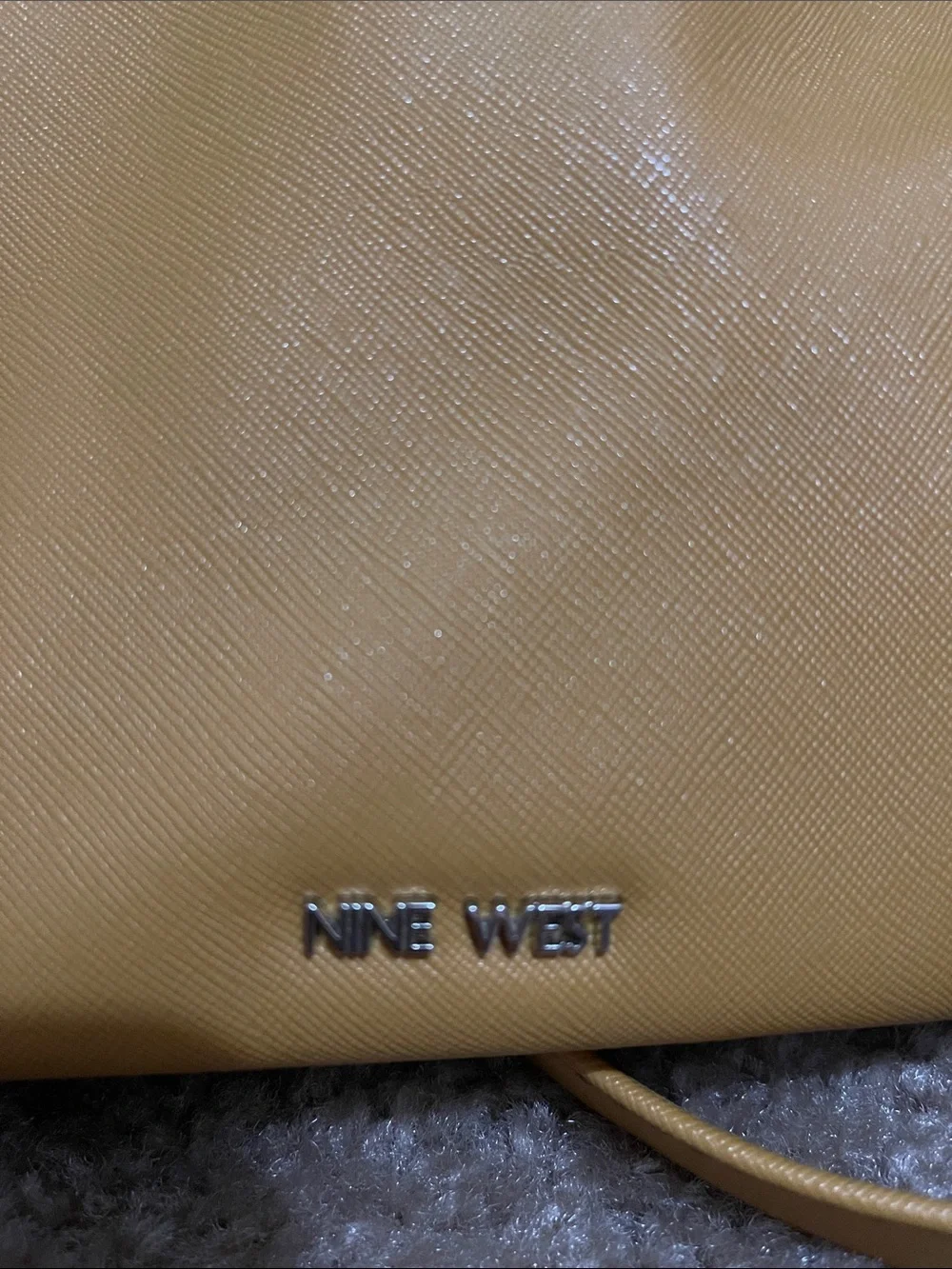 Nine West Women’s Mustard Yellow Faux Leather Backpack Handbag